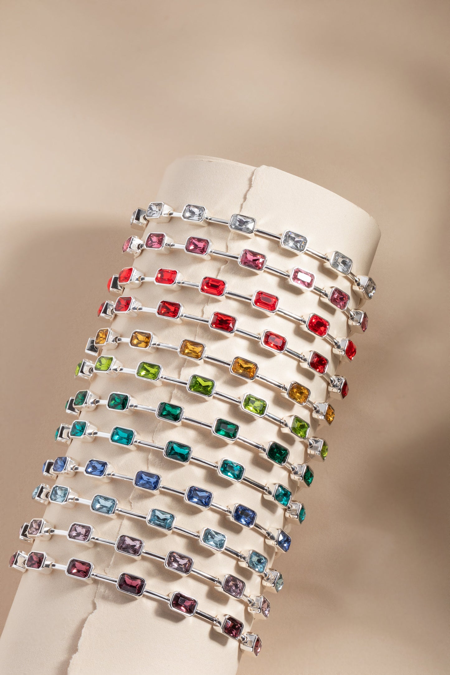 February Birthstone Emerald Cut Bangle