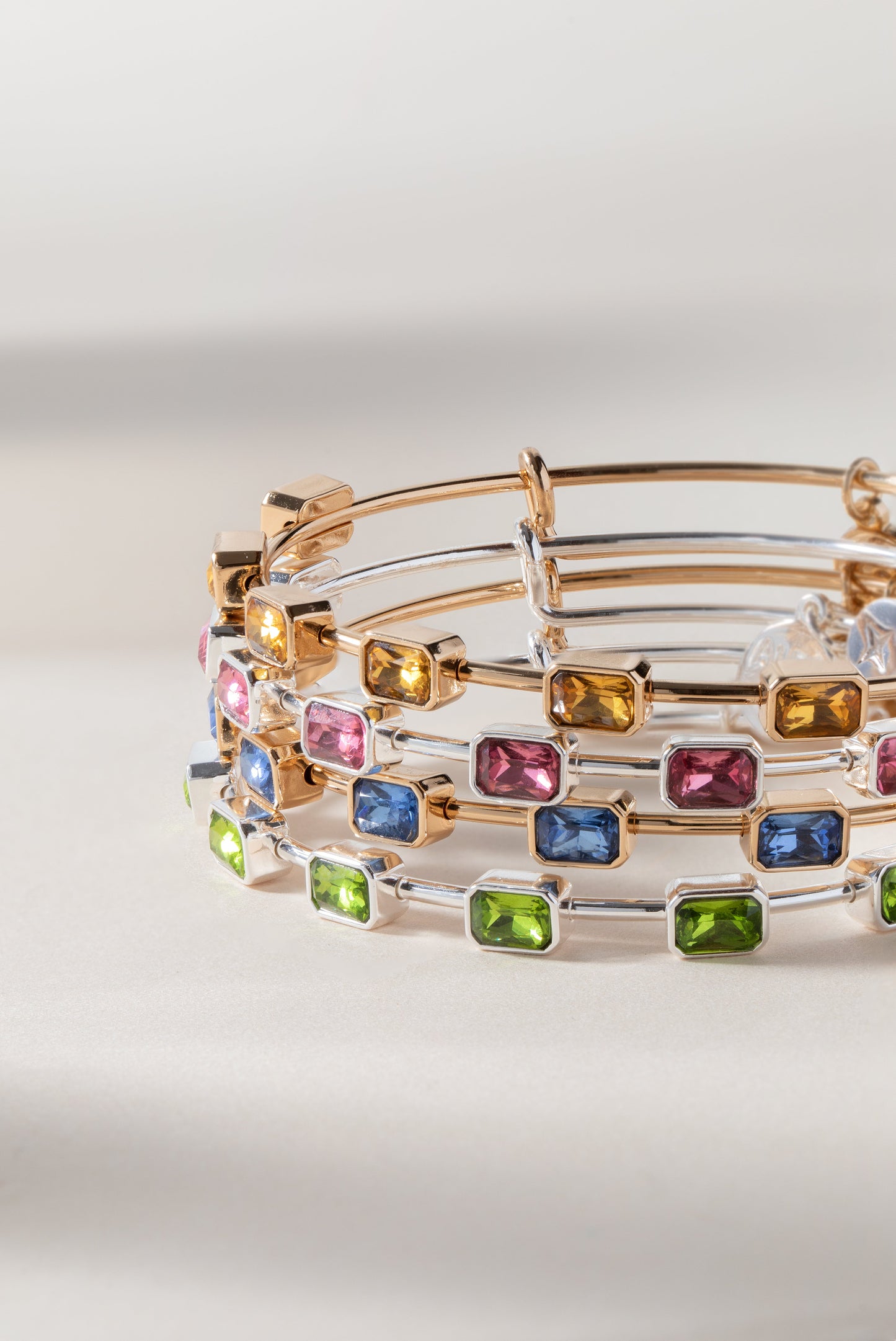 February Birthstone Emerald Cut Bangle