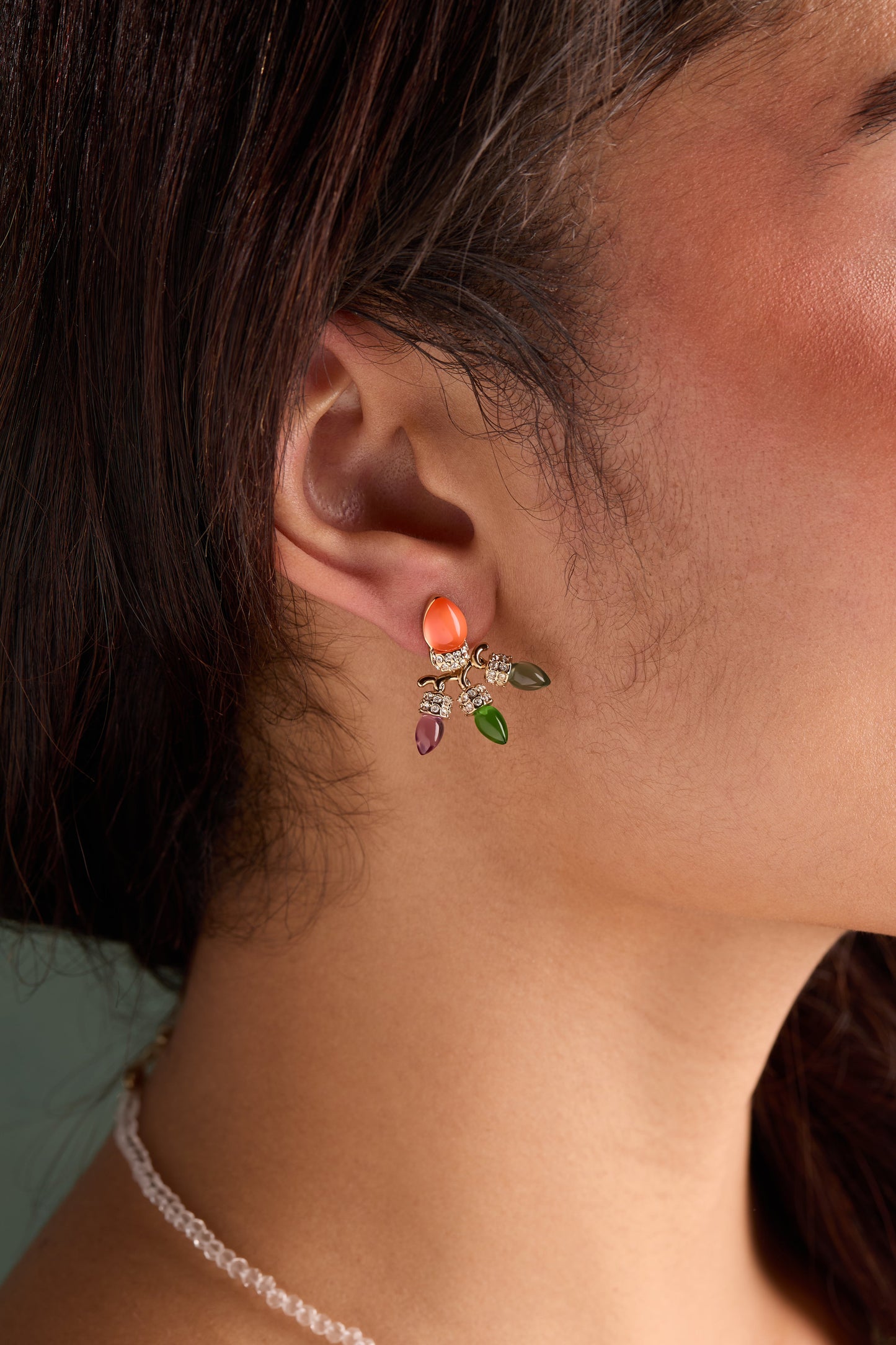 Christmas Light Bulb Jacket Earrings