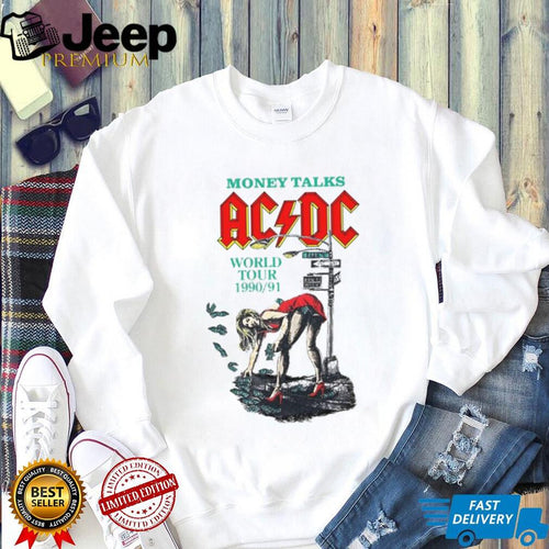 ACDC Money Talks World Tour 199091 Vintage White T Shirt