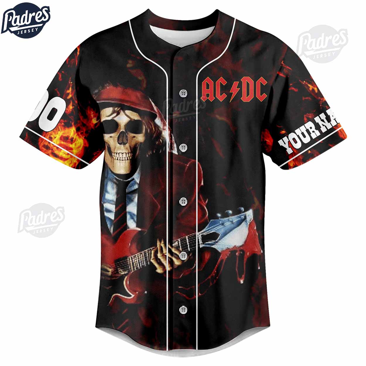 ACDC Never Too Old To Rock Custom Baseball Jersey - Padres Jersey Oasis: Elevate Your Baseball Style Game... (Image 3)