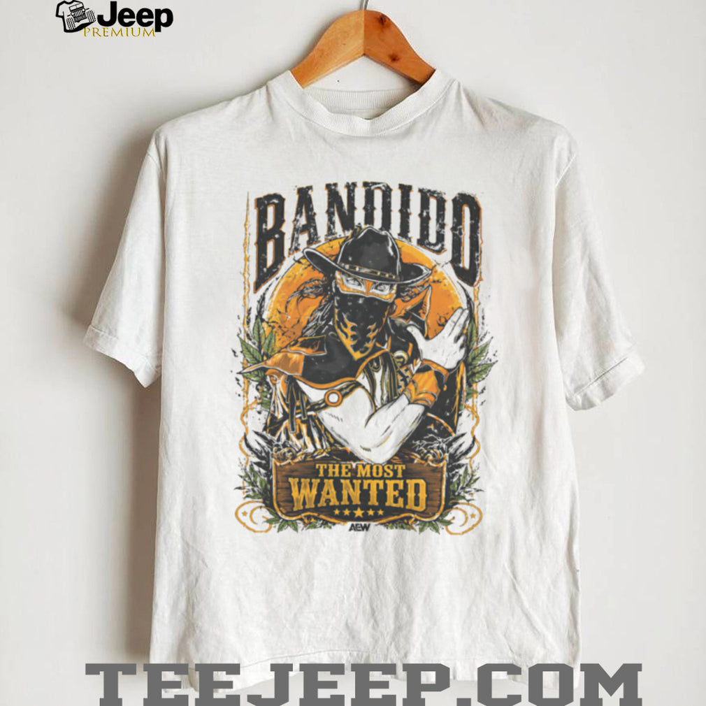 AEW Bandido The Most Wanted Wrestling Pro Logo Graphic T Shirt
