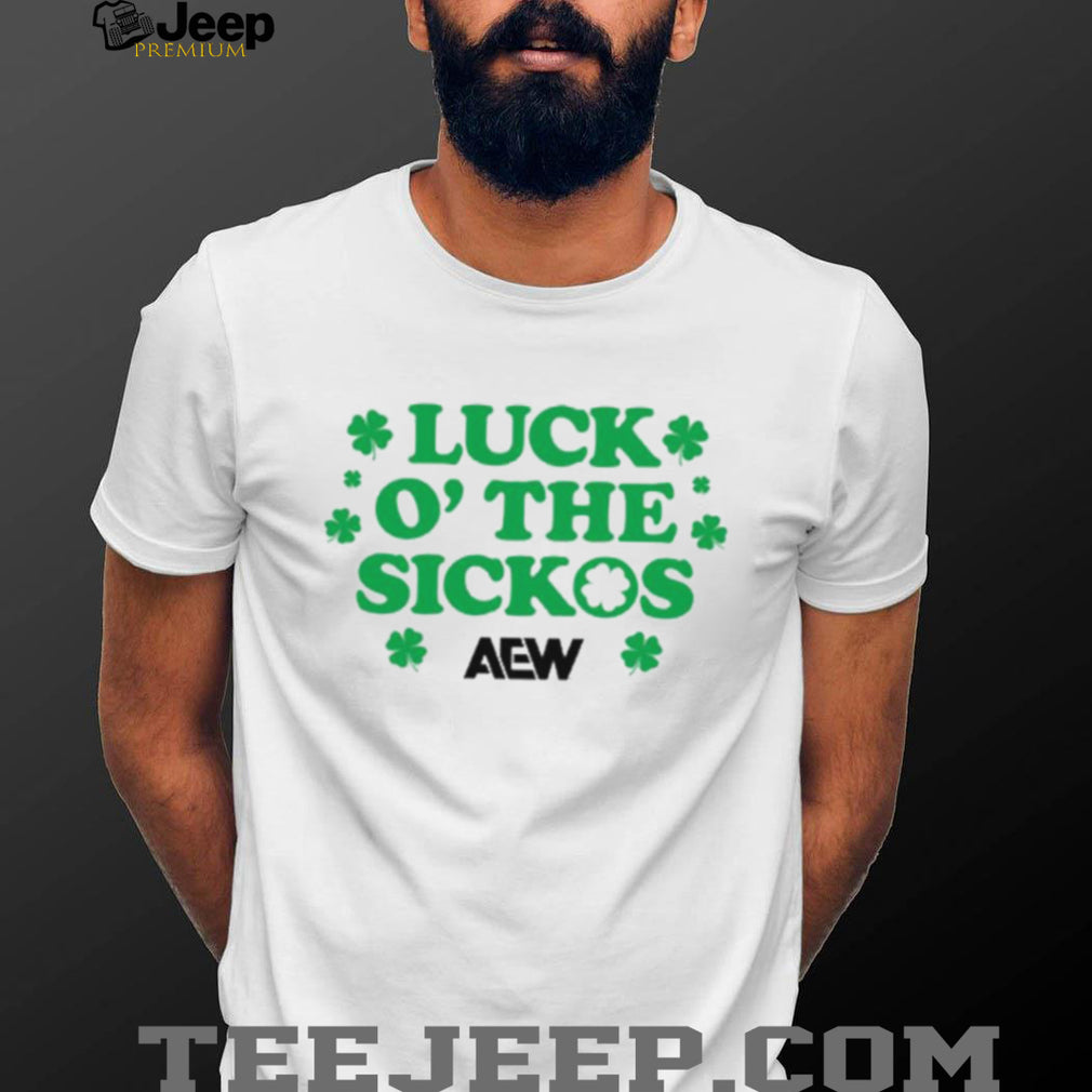 AEW Luck O’ The Sickos St. Patrick’s Day Clover White T Shirt