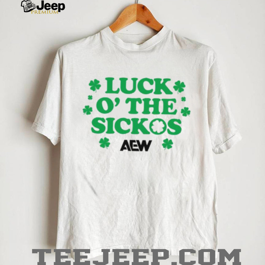 AEW Luck O’ The Sickos St. Patrick’s Day Clover White T Shirt
