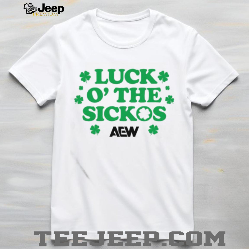 AEW Luck O’ The Sickos St. Patrick’s Day Clover White T Shirt