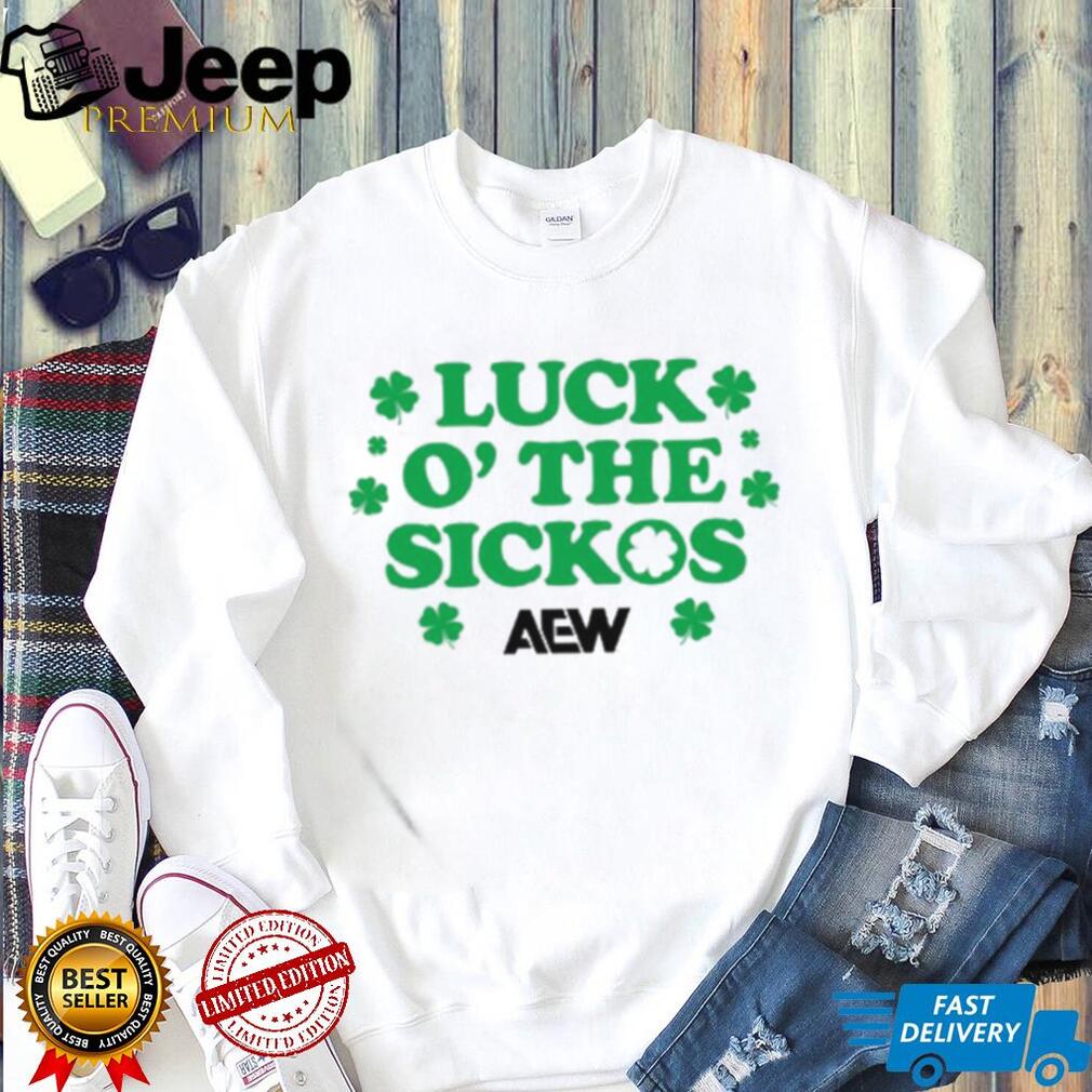 AEW Luck O’ The Sickos St. Patrick’s Day Clover White T Shirt