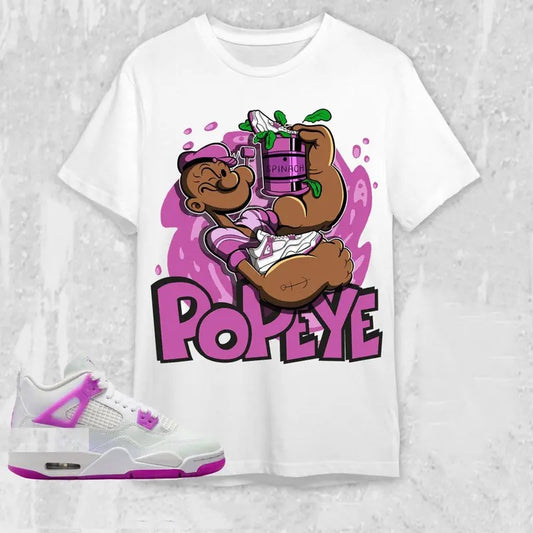 AJ 4 GS Hyper Violet Unisex T-Shirt, The Sailor Man Sneaker Tees, Shirt To Match Sneaker color white