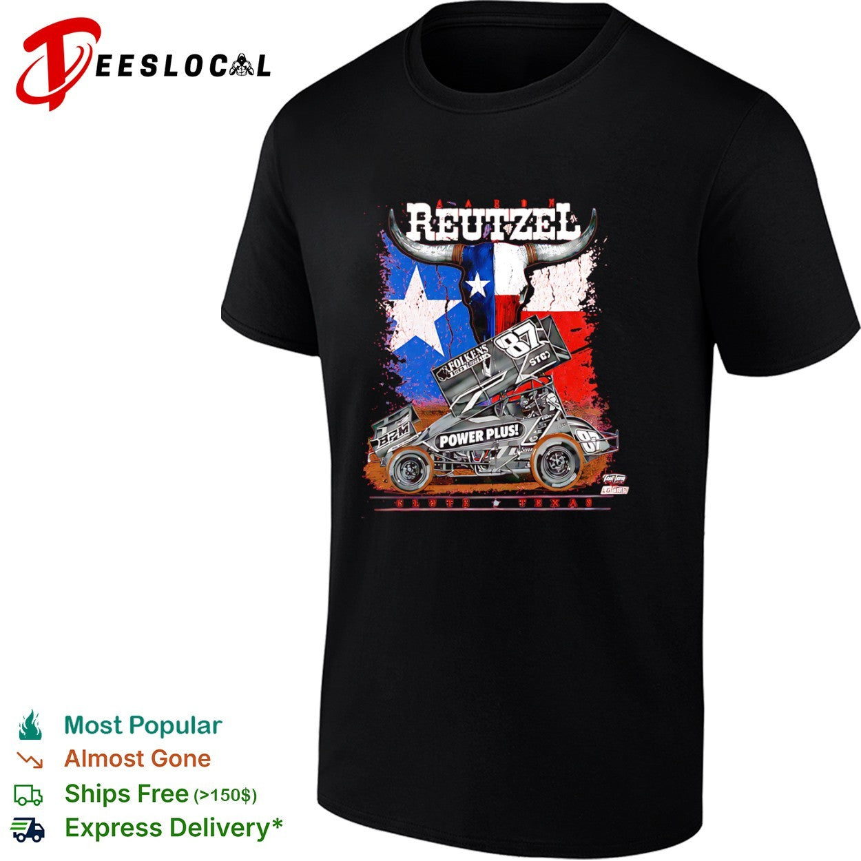 Aaron Reitzel 87 Power Plus Sprint Car Clute Texas shirt