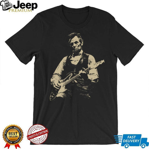 Abraham Lincoln Guitar Rock Musician Vintage Style T Shirt