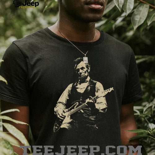 Abraham Lincoln Guitar Rock Musician Vintage Style T Shirt