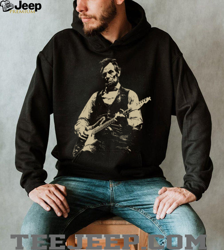 Abraham Lincoln Guitar Rock Musician Vintage Style T Shirt