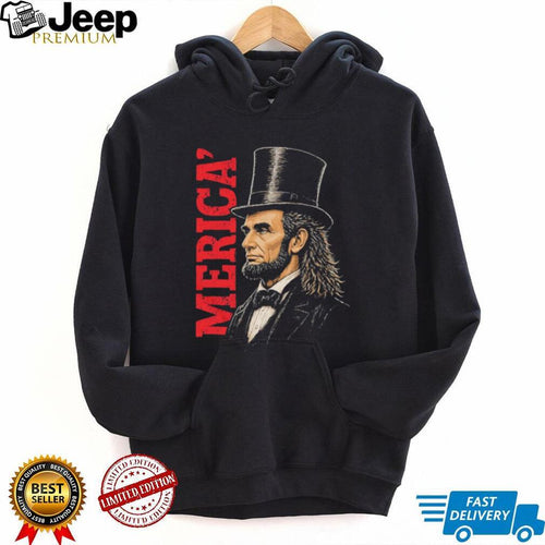 Abraham Lincoln ‘Merica Top Hat Mullet T Shirt Patriotic Funny Abe T Shirt