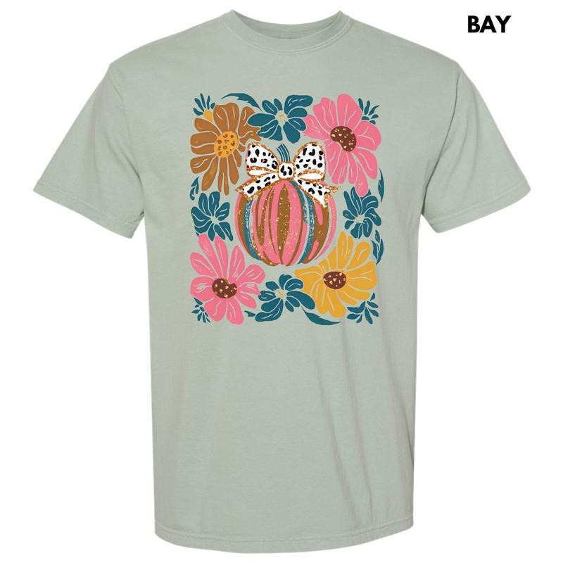 Abstract Flowers & Pumpkin Comfort Colors T-Shirt 'NLB'