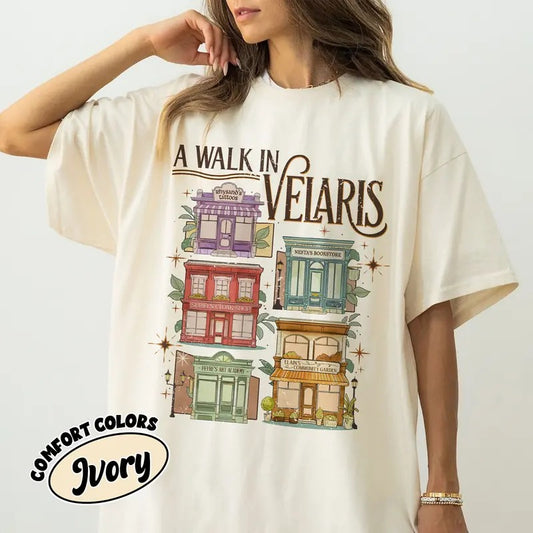 Acotar A Walk In Velaris Comfort Colors Shirt, Acotar Velaris The Night Court Shirt, Rhysand Cassian Sarah J Maas, Bookish Comfortable Top