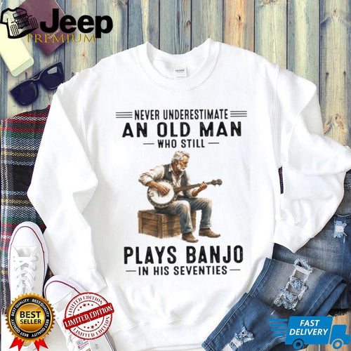 Acoustic Banjo Player Bluegrass Country Music Seventies Birthday Old Man Vintage Gift Shirt