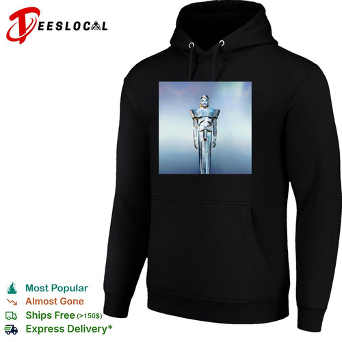 Adam Lambert standing in metal armor Adam album cover shirt