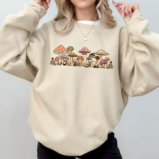 Aesthetic Mushroom Sweatshirt, Magic Mushroom Comfort Tee, Botanical T-Shirt, Mushroom Shirt, Cottagecore Shirt, Nature Lover Mushroom Tee, Fungus Shirt, Mushroom Shirts For Women, Camping Shirt, Women Top