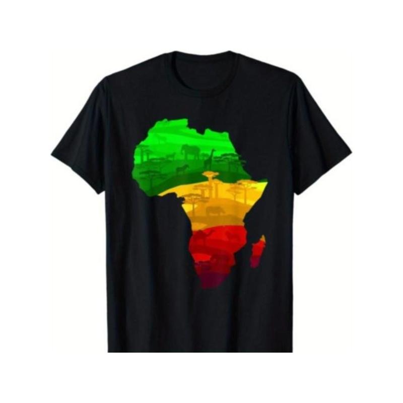 Africa Map Green Yellow Red Proud African Pride Juneteenth T-Shirt Made in USA Hoodie, Sweatshirt | WearSparks.com