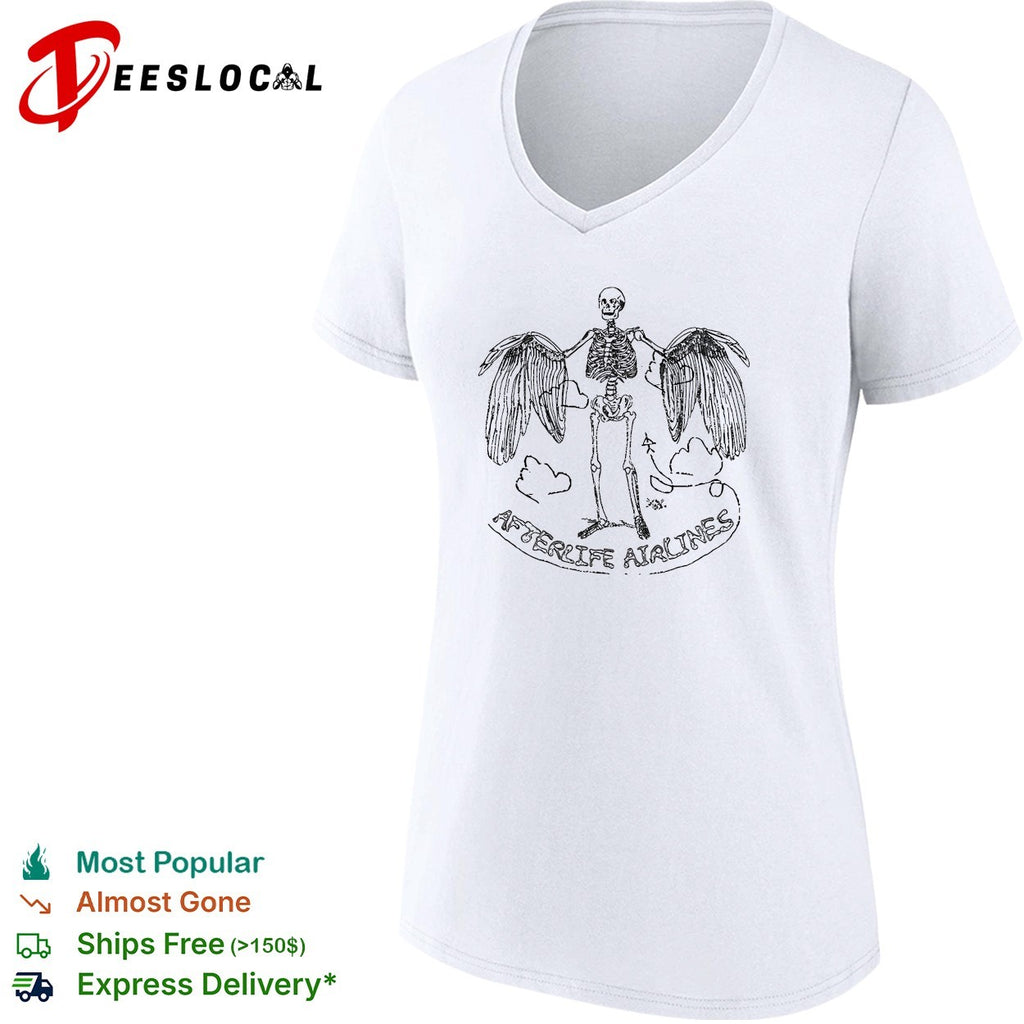 Afterlife Airlines skeleton wings shirt