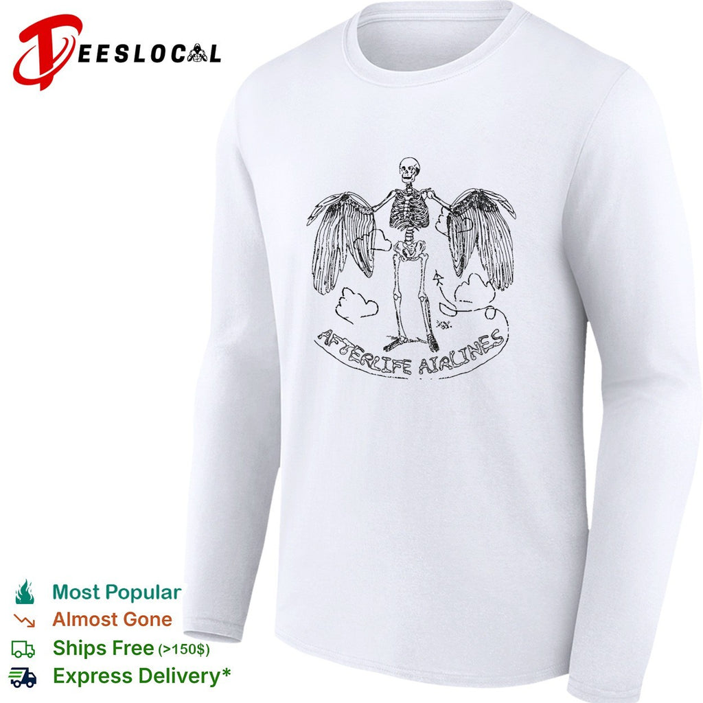Afterlife Airlines skeleton wings shirt