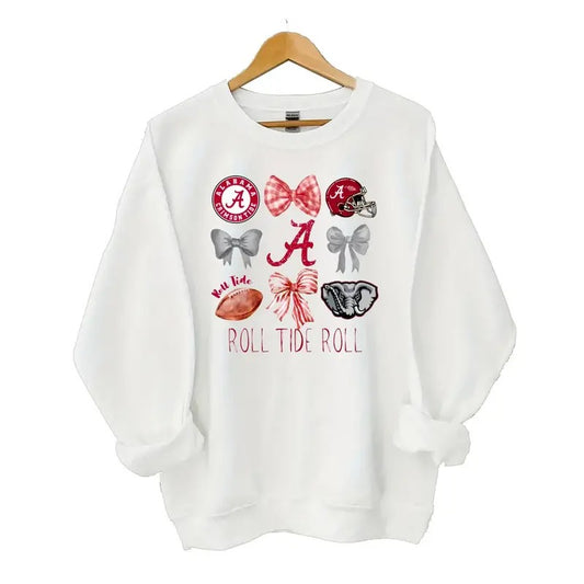 Alabama Crimson Tide Tee, Bama Roll Tide Football Sweatshirt, football Sweatshirt, Gameday tee Classic Cotton Sweaters
