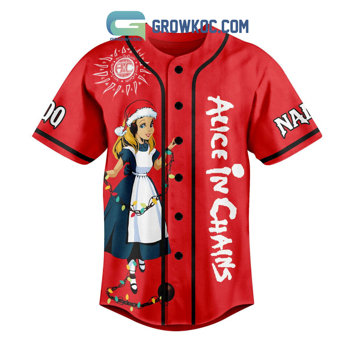 Alice In Chains Wish You A Grunge Christmas Winter Holiday Custom Name Number Personalized Baseball Jersey