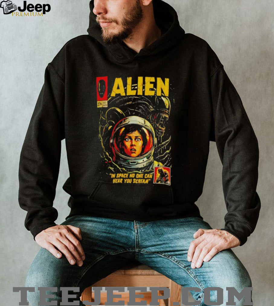 Alien Movie 1979 Comic In Space No One Can Hear You Scream shirt