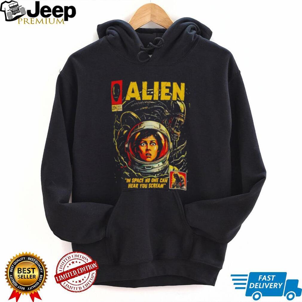 Alien Movie 1979 Comic In Space No One Can Hear You Scream shirt