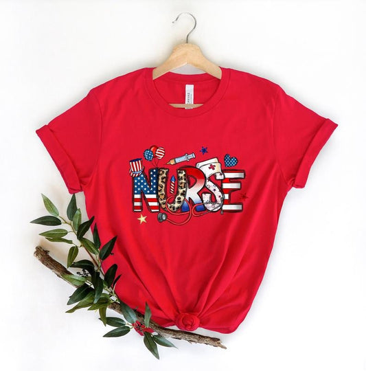 All American Nurse Shirt 4th Of July Nurse Shirt Nurse Gift Nursing School Tee Registered Nurse Shirt Rn Shirt Funny Nursing Shirt