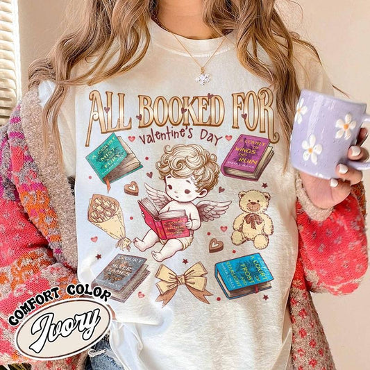 All Booked for Valentines Comfort Color Shirt, All Booked for Valentines Day Shirt, All Booked for Valentines, Valentine Book Lover Shirt, Bookworm Shirt