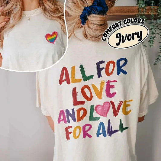 All For Love And Love For All Shirt, Pride Month LGBTQ TShirt, Pride Ally Era Shirts, Gay Pride Month, LGBT Gift For...