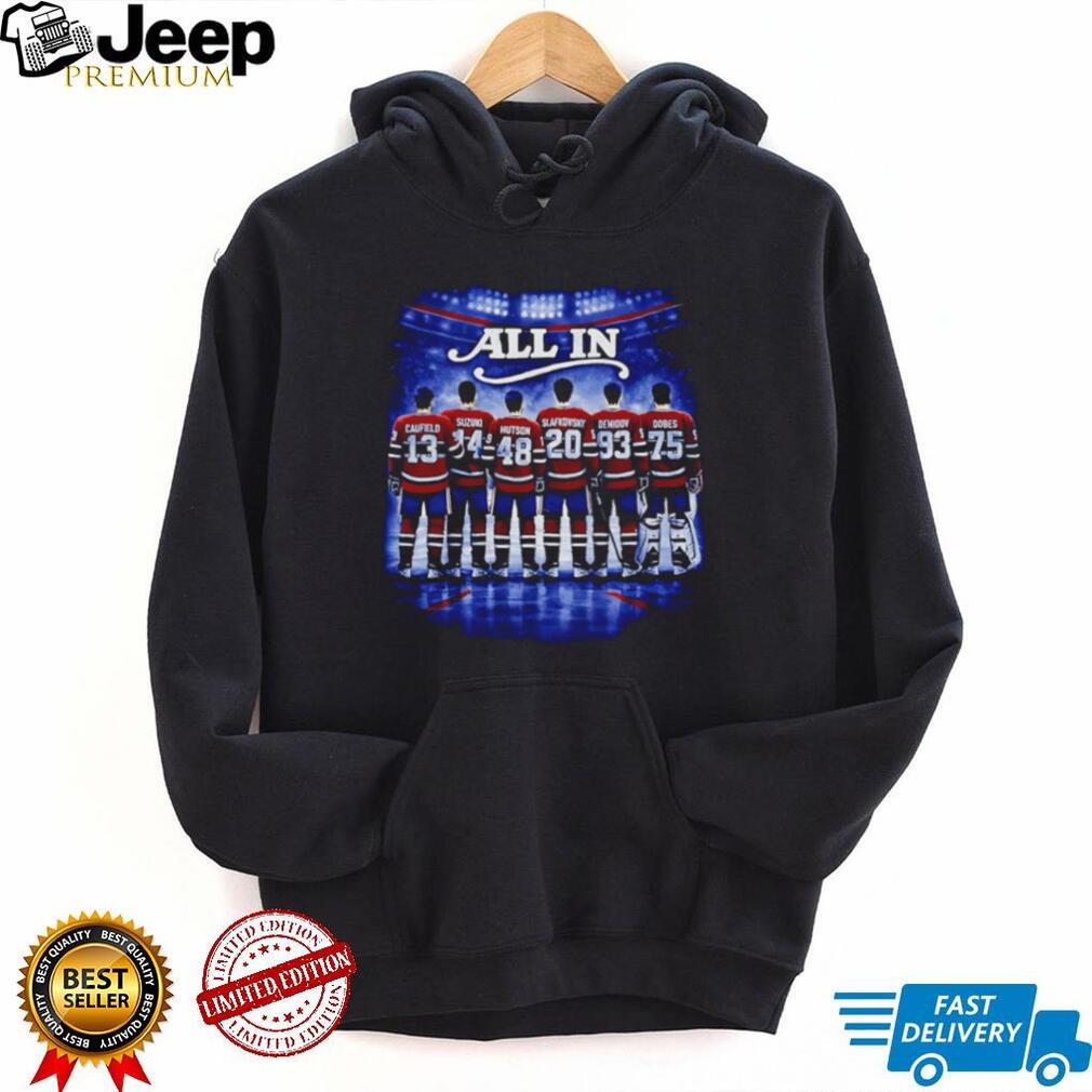 All In Hockey Team Roster Fan Tribute Black T Shirt