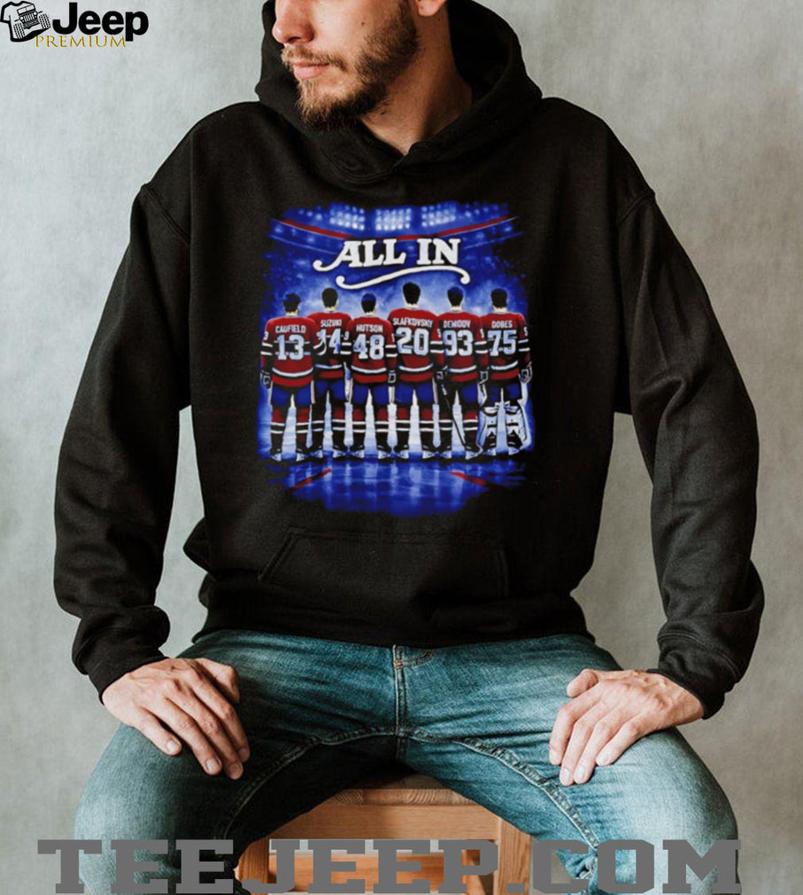 All In Hockey Team Roster Fan Tribute Black T Shirt