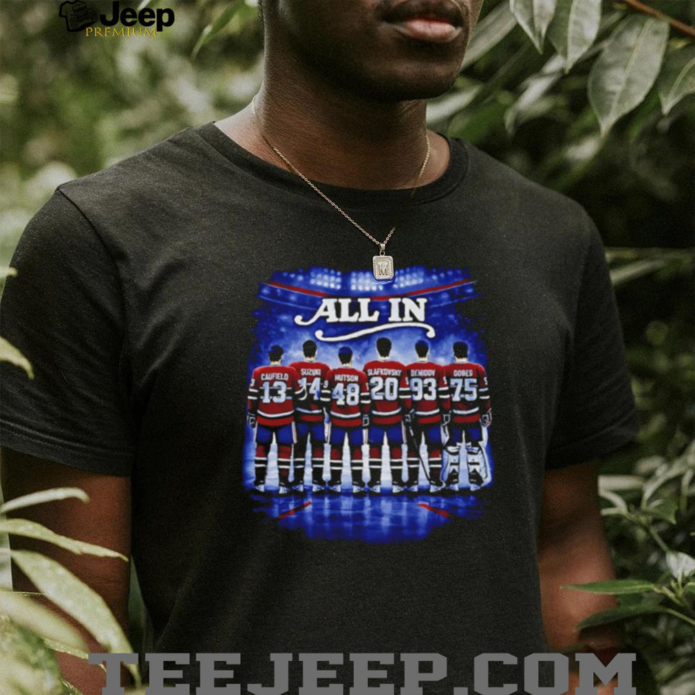 All In Hockey Team Roster Fan Tribute Black T Shirt