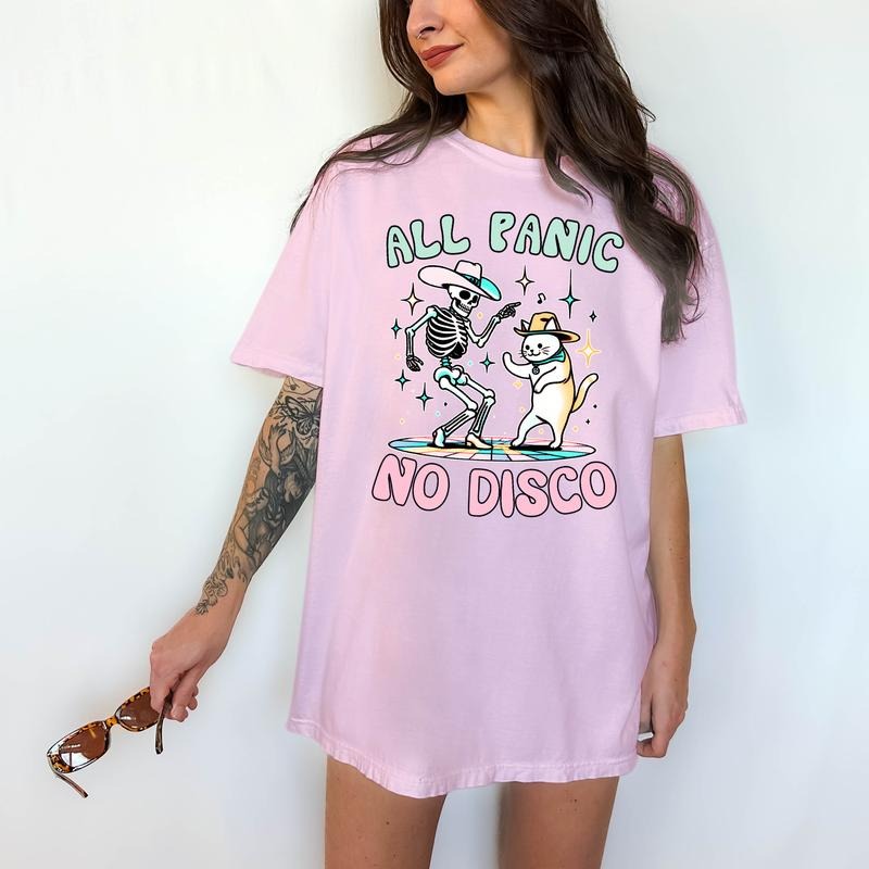 All Panic, No Disco - T-Shirt, Unisex T-Shirt, Funny Tee, Comfortable Shirt