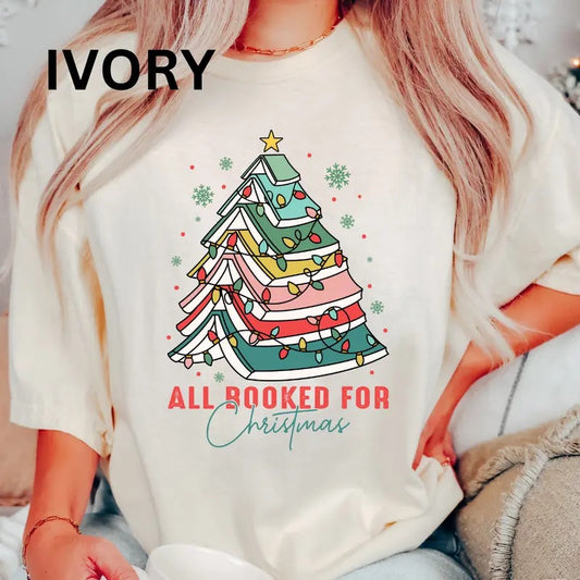 All booked for christmas shirt, Womenswear, Oversized, Printed, comfort colors
