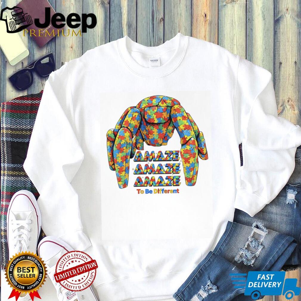 Amaze To Be Different Autism Awareness Puzzle Crab Graphic T Shirt