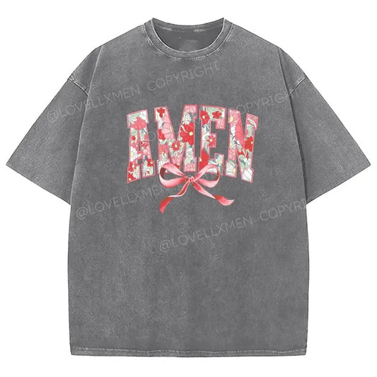 Amen Washed T-Shirt, Christian Jesus  t shirts, Vintage 90s Graphic Tee Gift Cotton Top Womenswear, Mineral color Hoodie,...