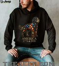 America 1776 2026 Patriotic Stained Glass Labradoodle Shirt
