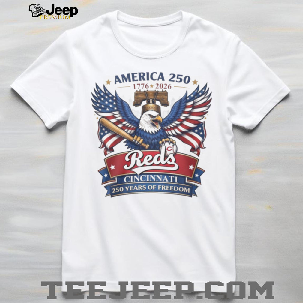 America 250 Cincinnati Reds 1776 2026 Freedom Anniversary Baseball T Shirt