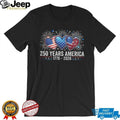 America 250 Years 1776 2026 Patriotic Fireworks Hearts T Shirt