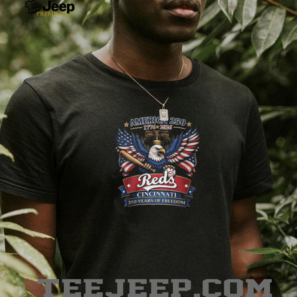 America 250 Years Of Freedom Cincinnati Reds Baseball Eagle Liberty Bell T Shirt