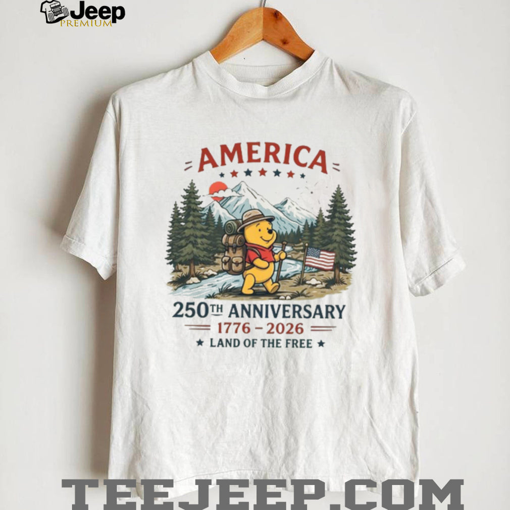 America 250th Anniversary 1776 2026 Pooh Hiking Patriotic T Shirt