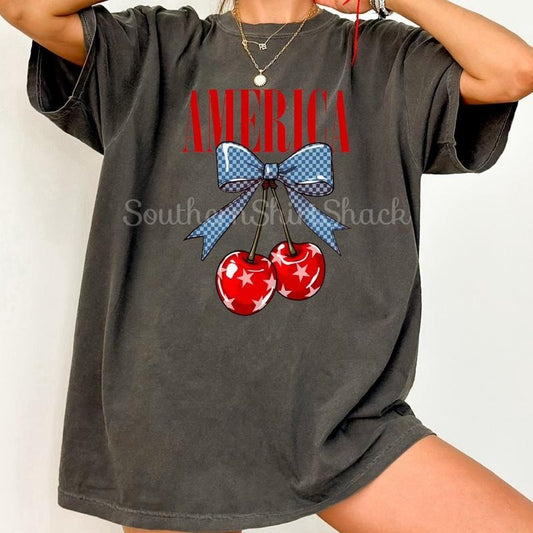 America Cherries T shirt  | Pepper comfort colors t shirt