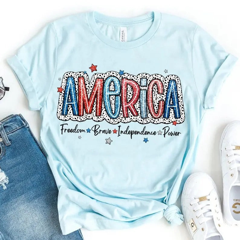 America Dalmatian Shirt, Dalmatian Dots Shirt, 4th Of July Shirt, Freedom Brave Indepence Power, Independence Day Shirt, USA Shirt, America 1776 Shirt Hoodie, T-shirt and sweater