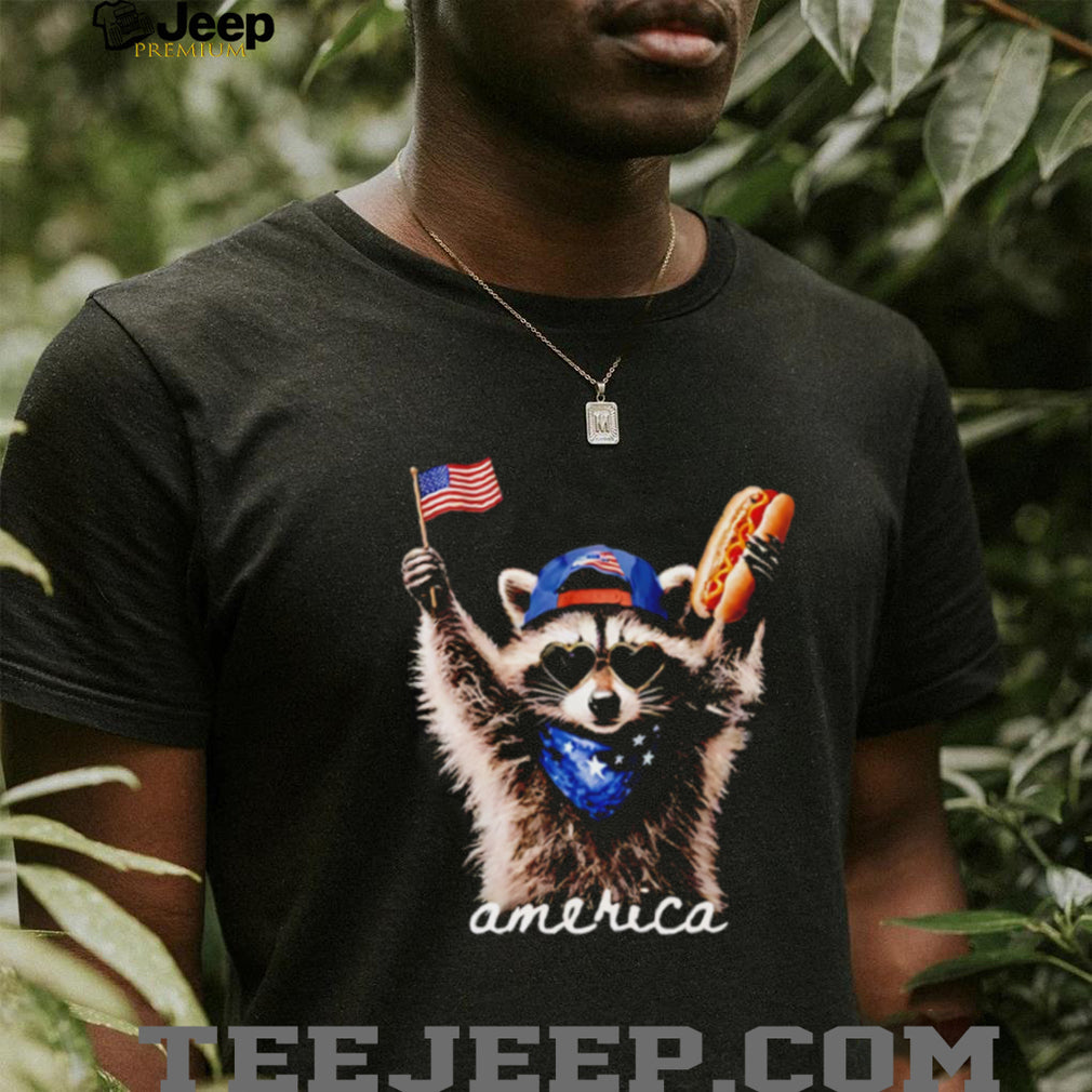 America Raccoon Hot Dog 4th Of July Shirt