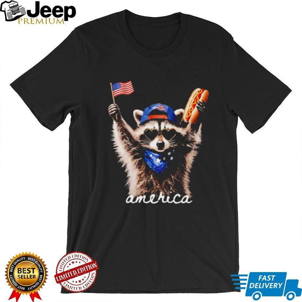 America Raccoon Hot Dog 4th Of July Shirt