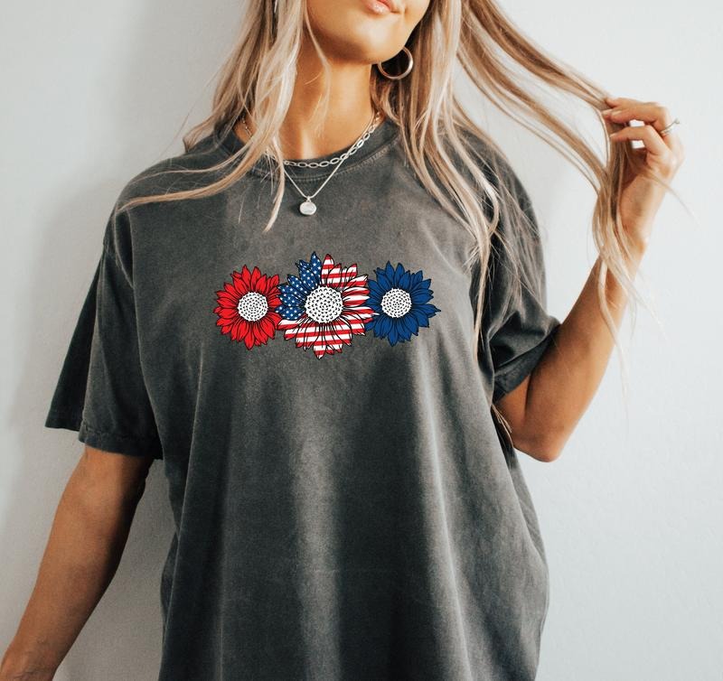 America Sunflower TShirt Usa Flag Flower T Shirt Gift For American 4th Of July Flag Graphic T-shirt Freedom Tshirt Independence Shirt Gift For You  T-shirt, sweater and Hoodie