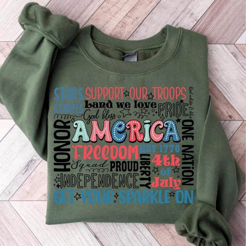 America tshirt, 4th of July shirt, Honor And Remember tshirt, Girly USA sweatshirt, Independence Day shirt, Patriotic tshirt, Memorial Day tshirt, USA shirt, women's shirts, Gift for Mom, Menswear Top, women top, Gift For menswear