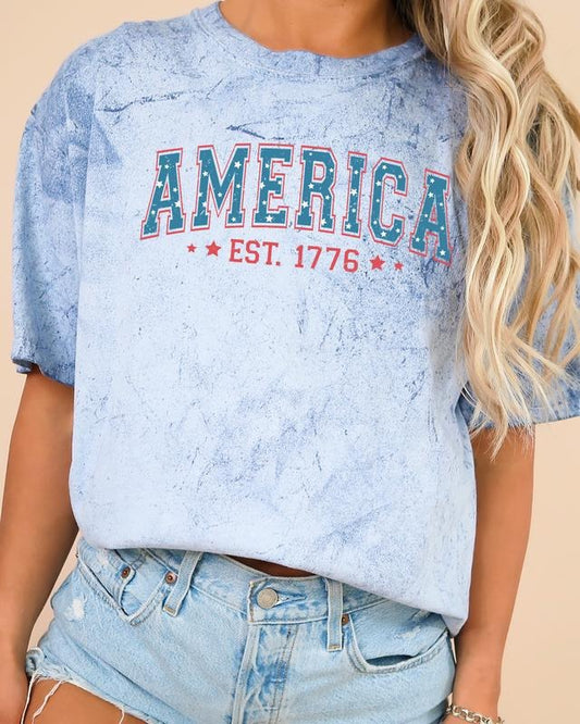 America, 1776, Patriotic, 4th of July Comfort Colors Color Blast, Comfort Colors Tshirt, Women's Comfort Color Tee, Tshirt